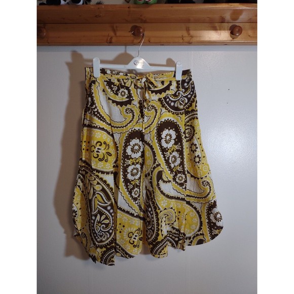 Talbot's Women's 10 Yellow Brown Skirt Geometric Groovy Vintage - Picture 6 of 10